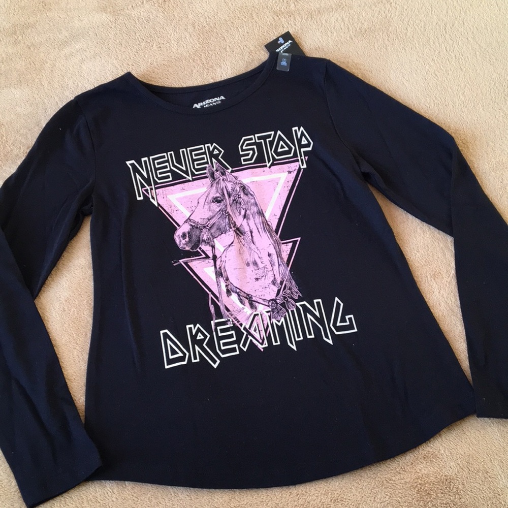 Arizona black long sleeves top size 10-12M NWT